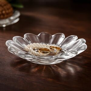Vintage 1970’s Federal Glass Co. Clear Flower Petal Dish